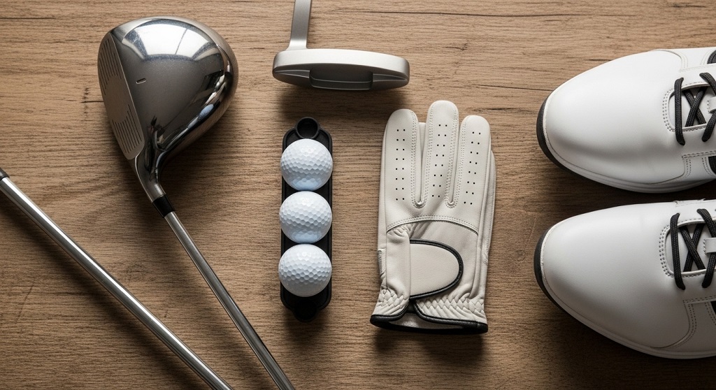 Close up of proper golf club grip technique for new players